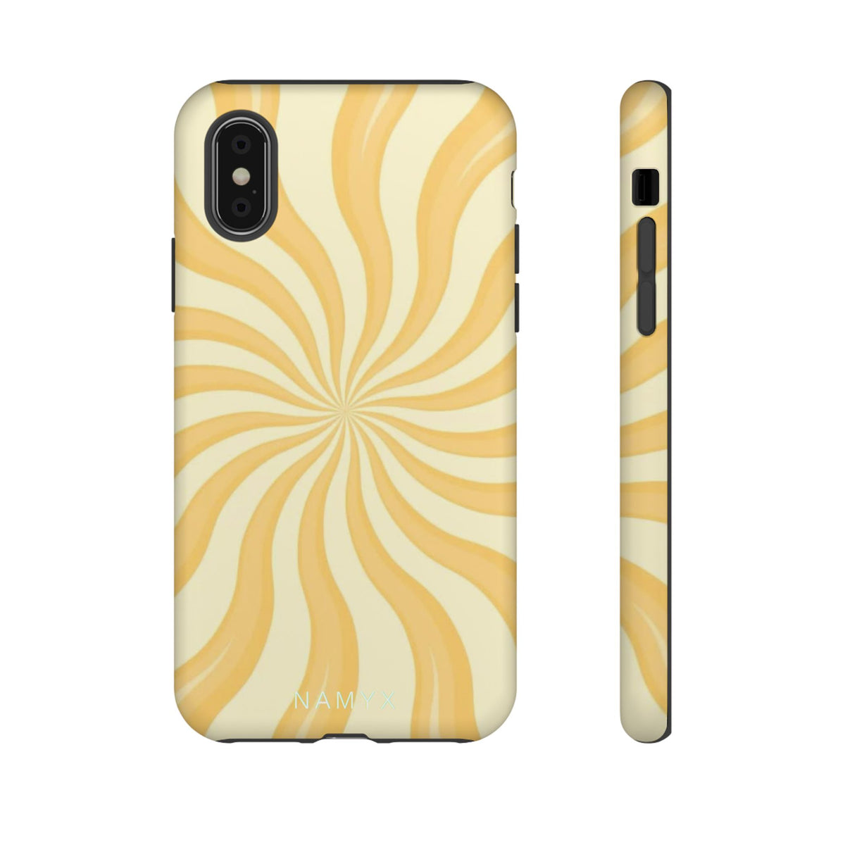 Phone Case — Retro Yellow Swirl Tough Protective Cover