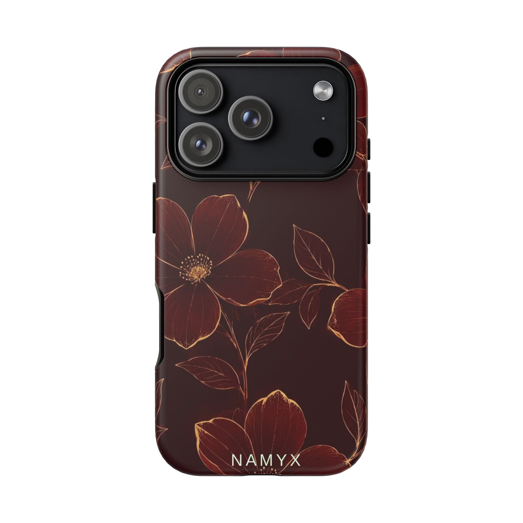 Floral Tough Case — Dark Red Botanical Phone Case