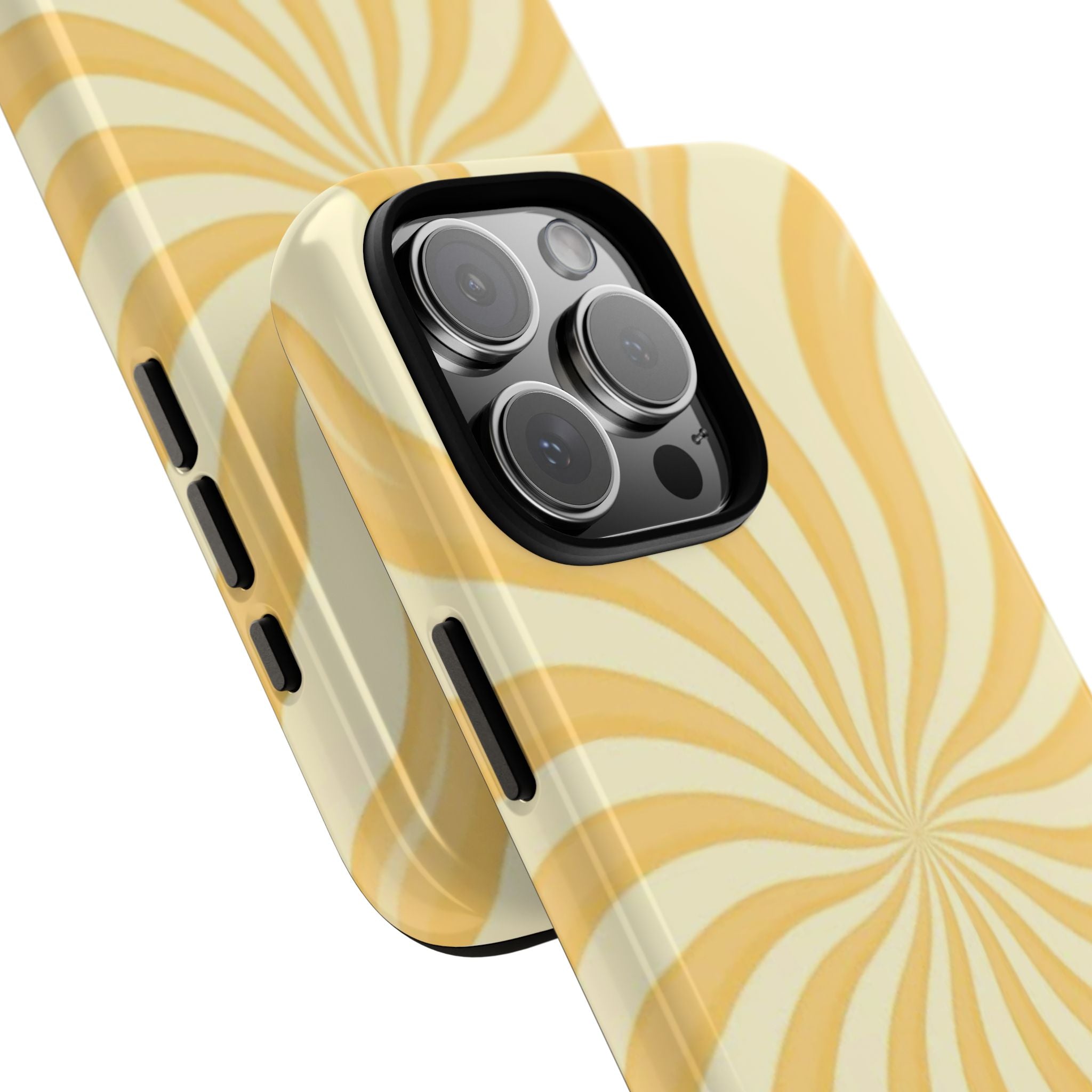 Phone Case — Retro Yellow Swirl Tough Protective Cover