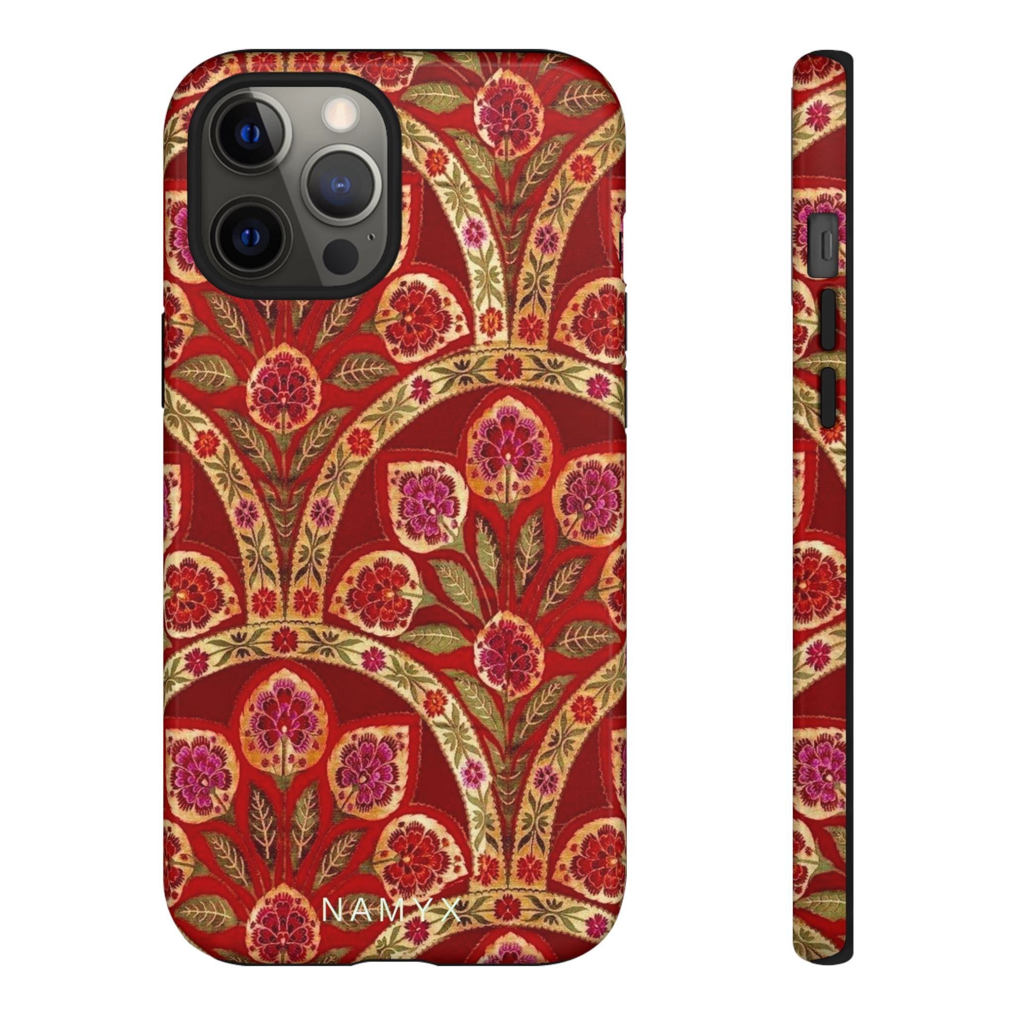 Floral Paisley Tough Phone Case — Red Gold Vintage Pattern