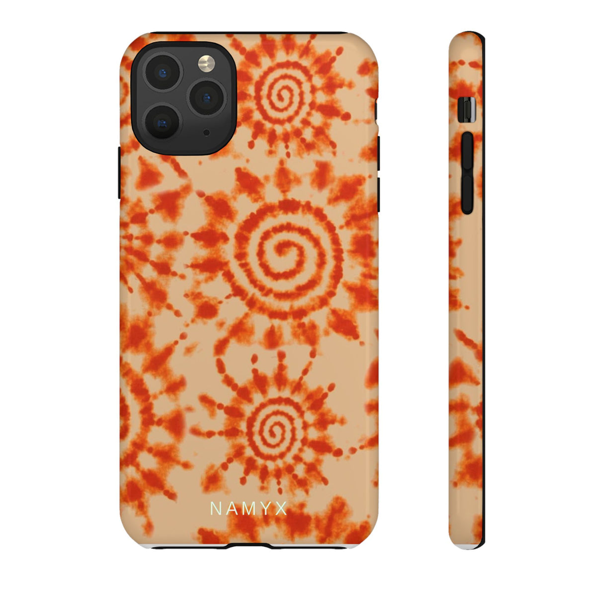 Tie-Dye Spiral Tough Phone Case — Orange Retro Protective Case