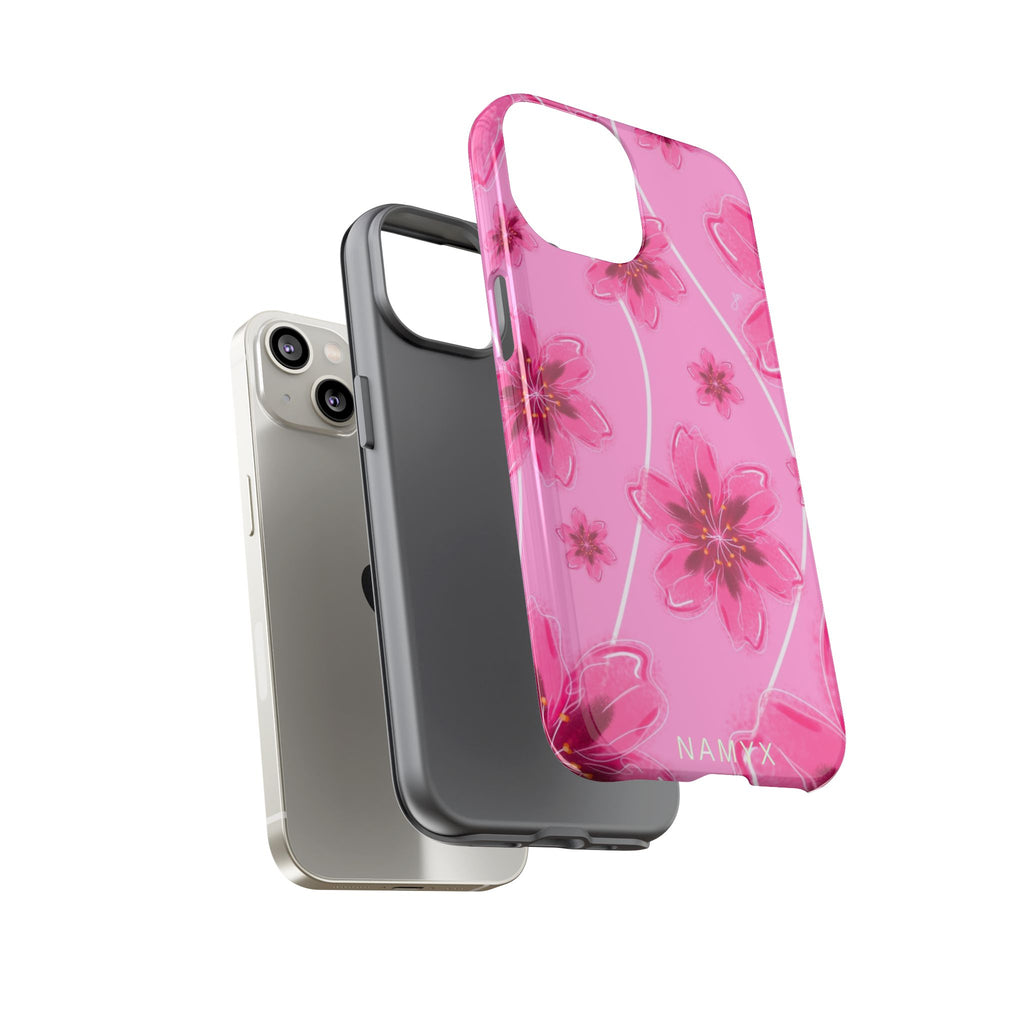 Pink Cherry Blossom Tough Phone Case — Floral Protective Cover
