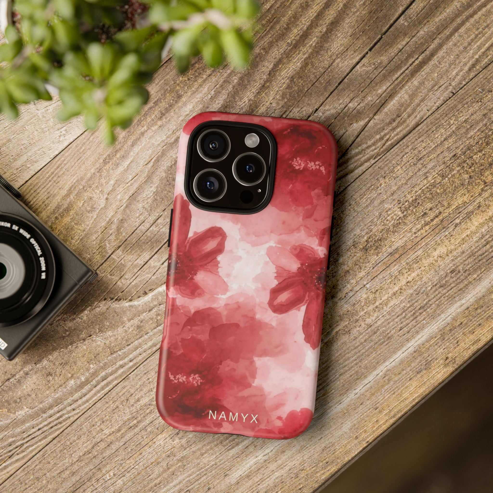 Floral Red Watercolor Tough Phone Case