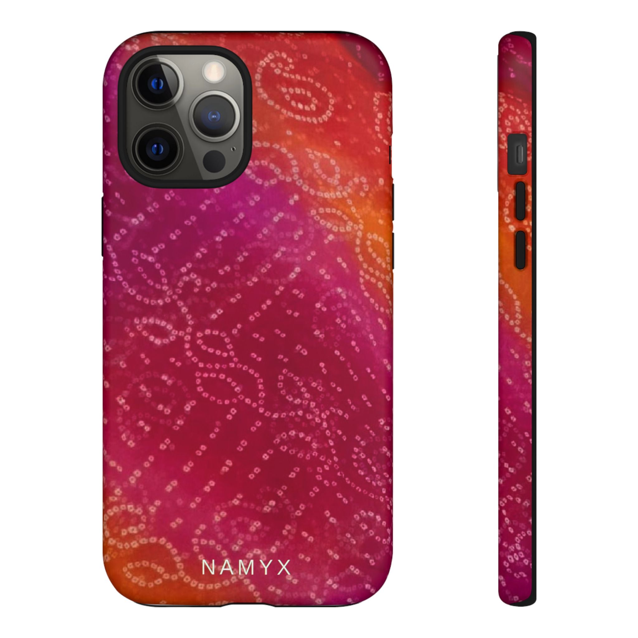 Floral Bandana Tough Case — Protective Phone Case with Pink Orange Paisley Design