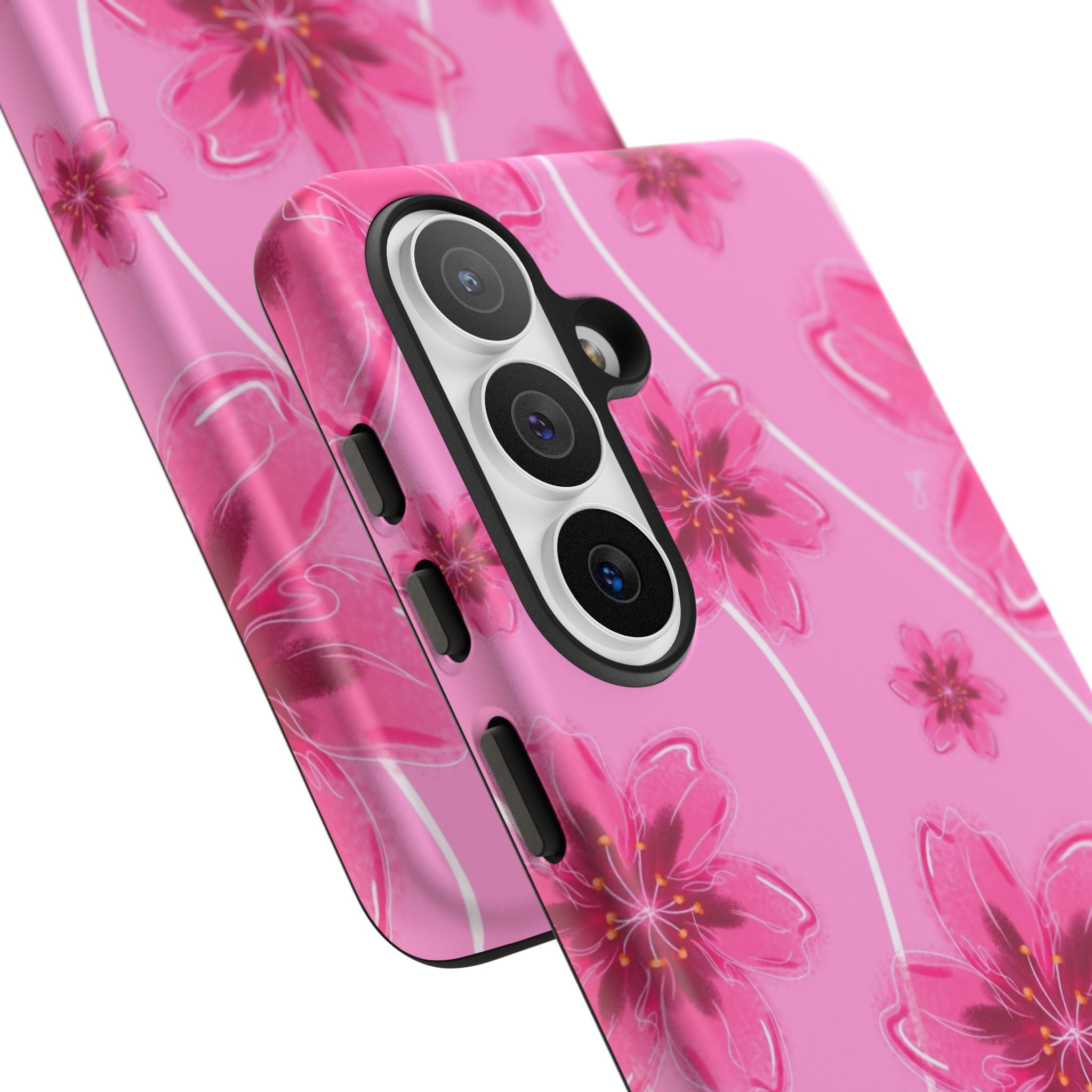 Pink Cherry Blossom Tough Phone Case — Floral Protective Cover