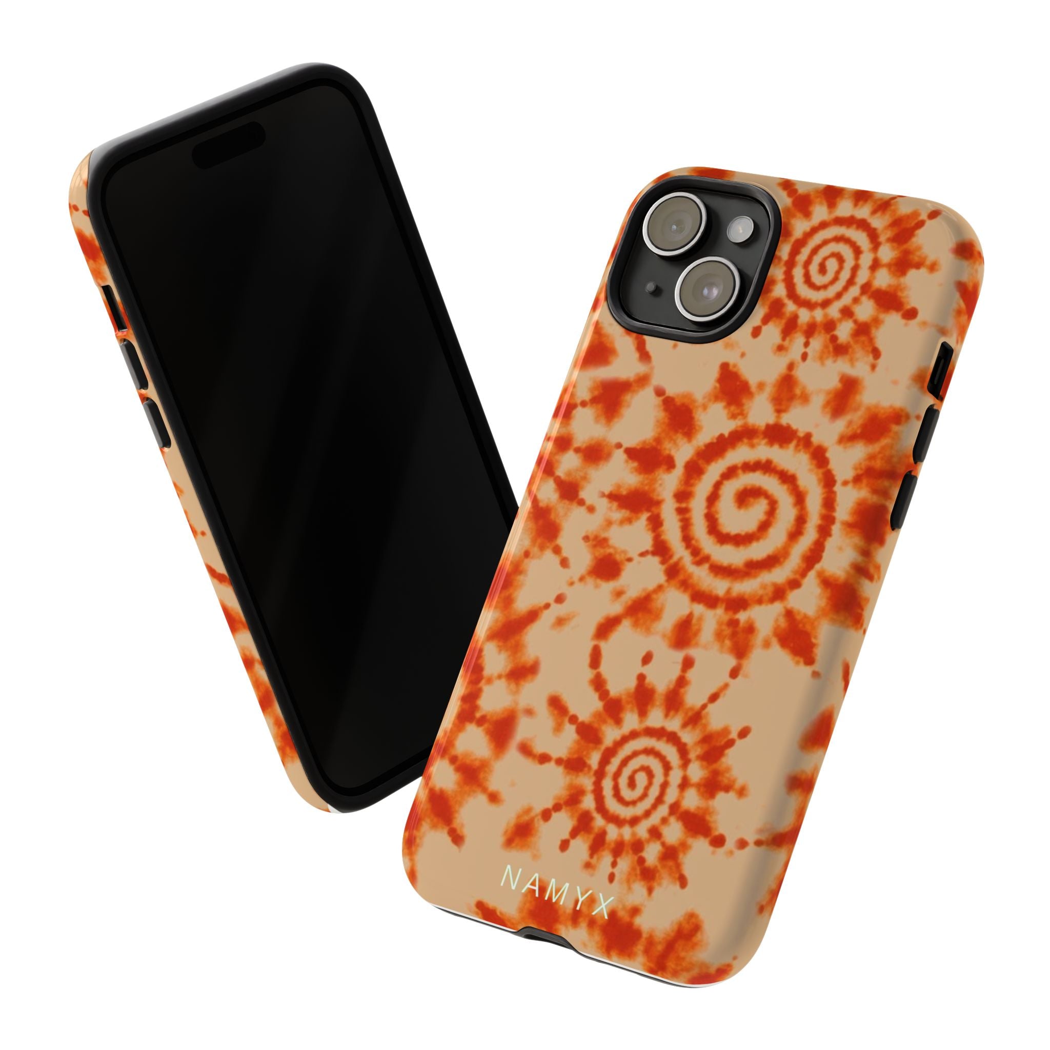 Tie-Dye Spiral Tough Phone Case — Orange Retro Protective Case