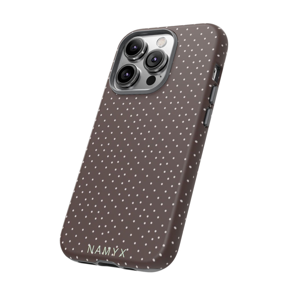 Brown Polka Dot Tough Phone Case - Slim Protective iPhone Cover