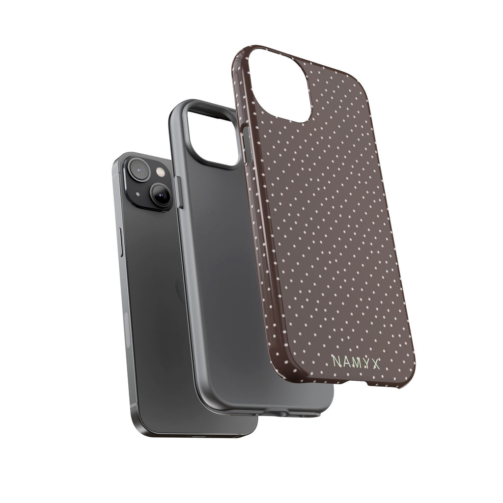 Brown Polka Dot Tough Phone Case - Slim Protective iPhone Cover