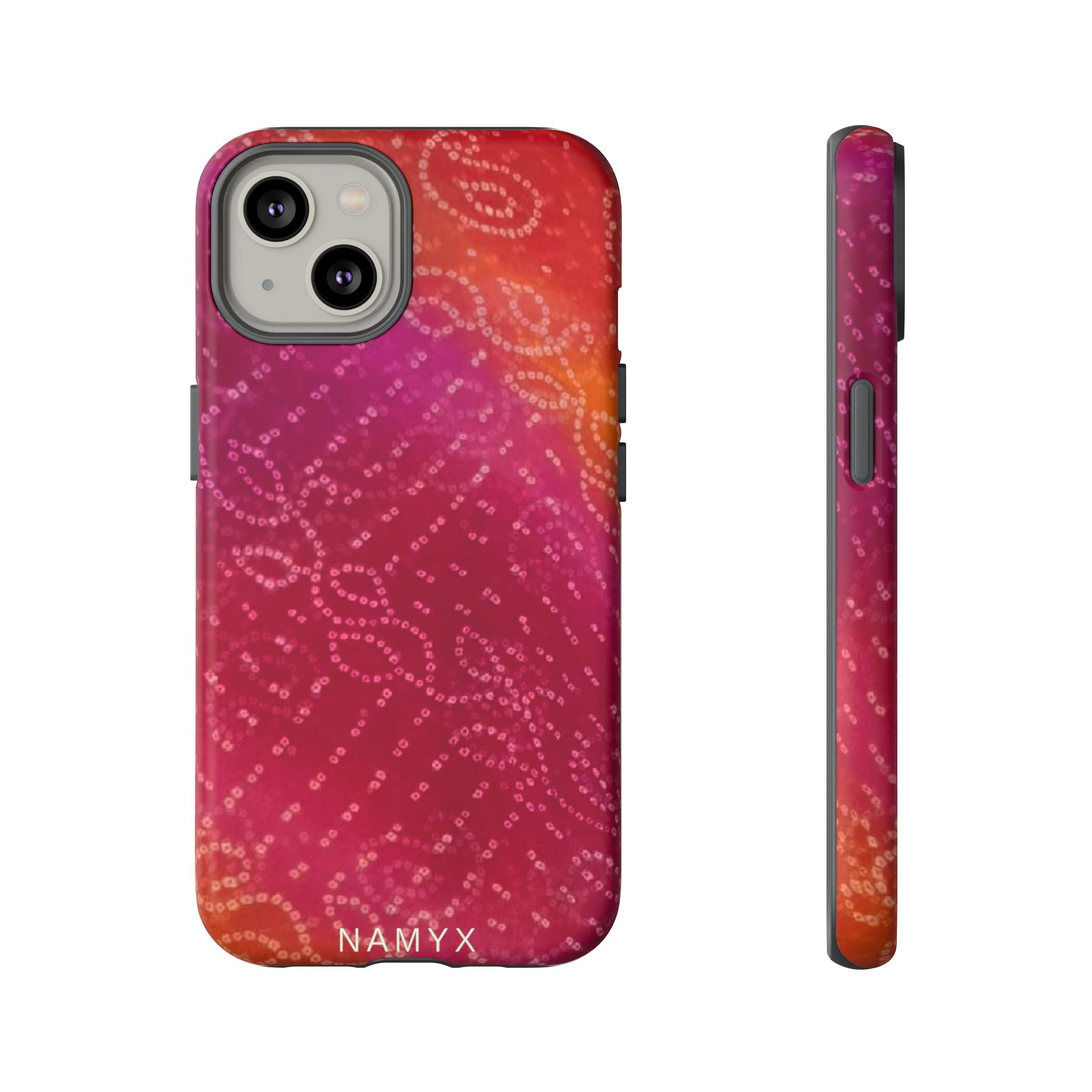 Floral Bandana Tough Case — Protective Phone Case with Pink Orange Paisley Design