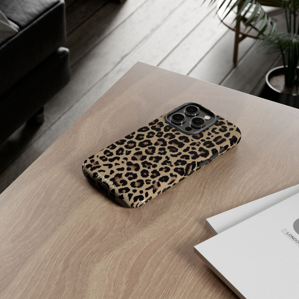 Leopard Print Tough Phone Case – Durable Protective Animal Print Phone Cover