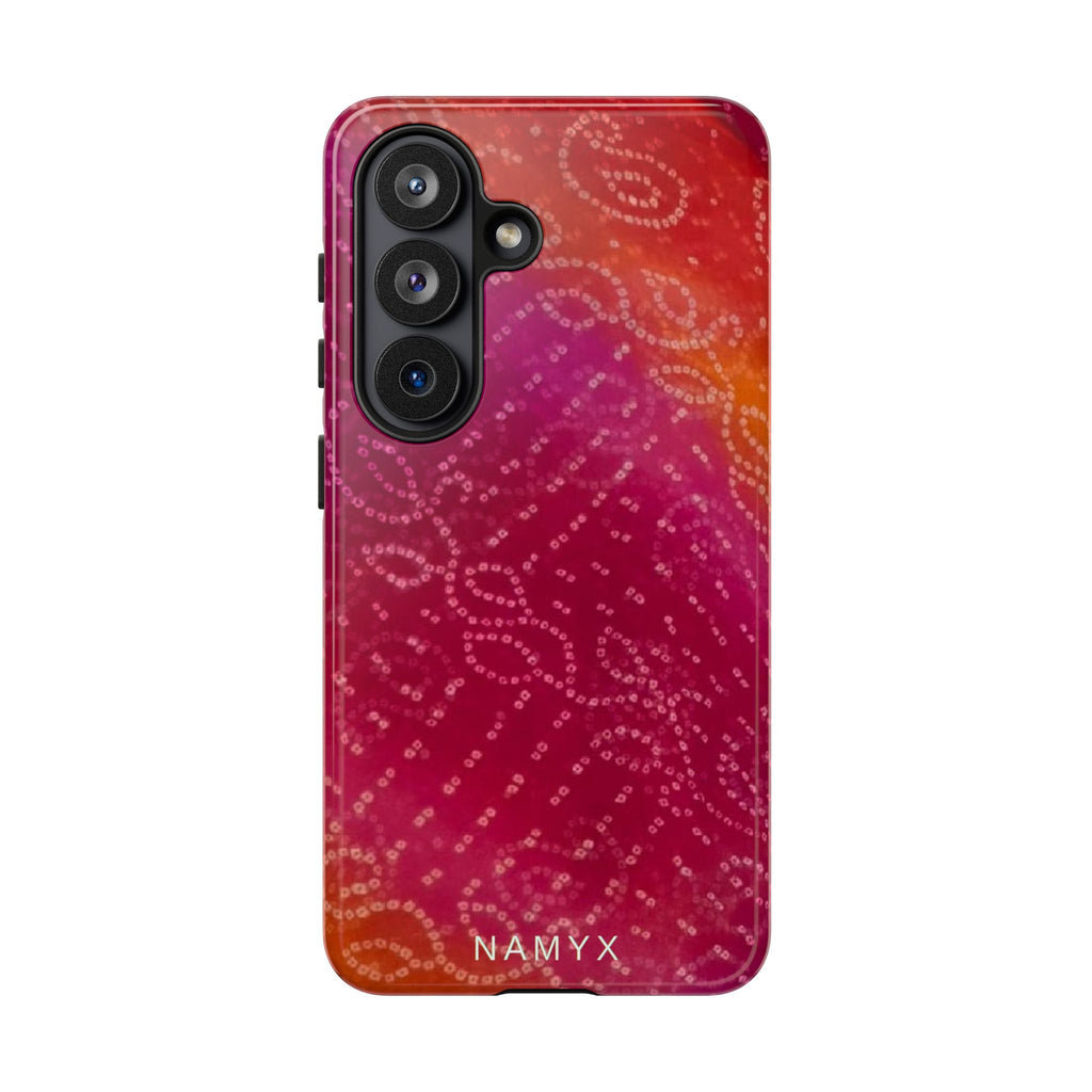 Floral Bandana Tough Case — Protective Phone Case with Pink Orange Paisley Design