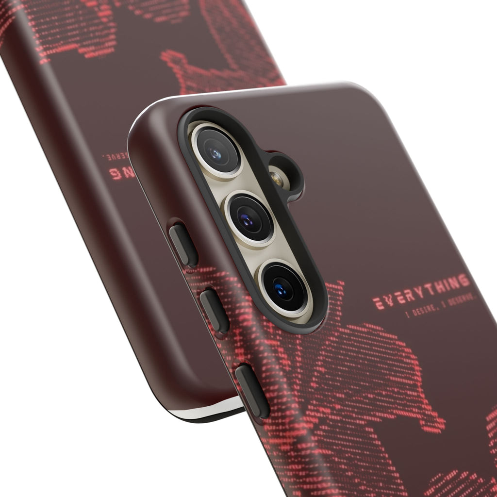 Floral Tough Phone Case — 'Everything' Burgundy Protective Cover
