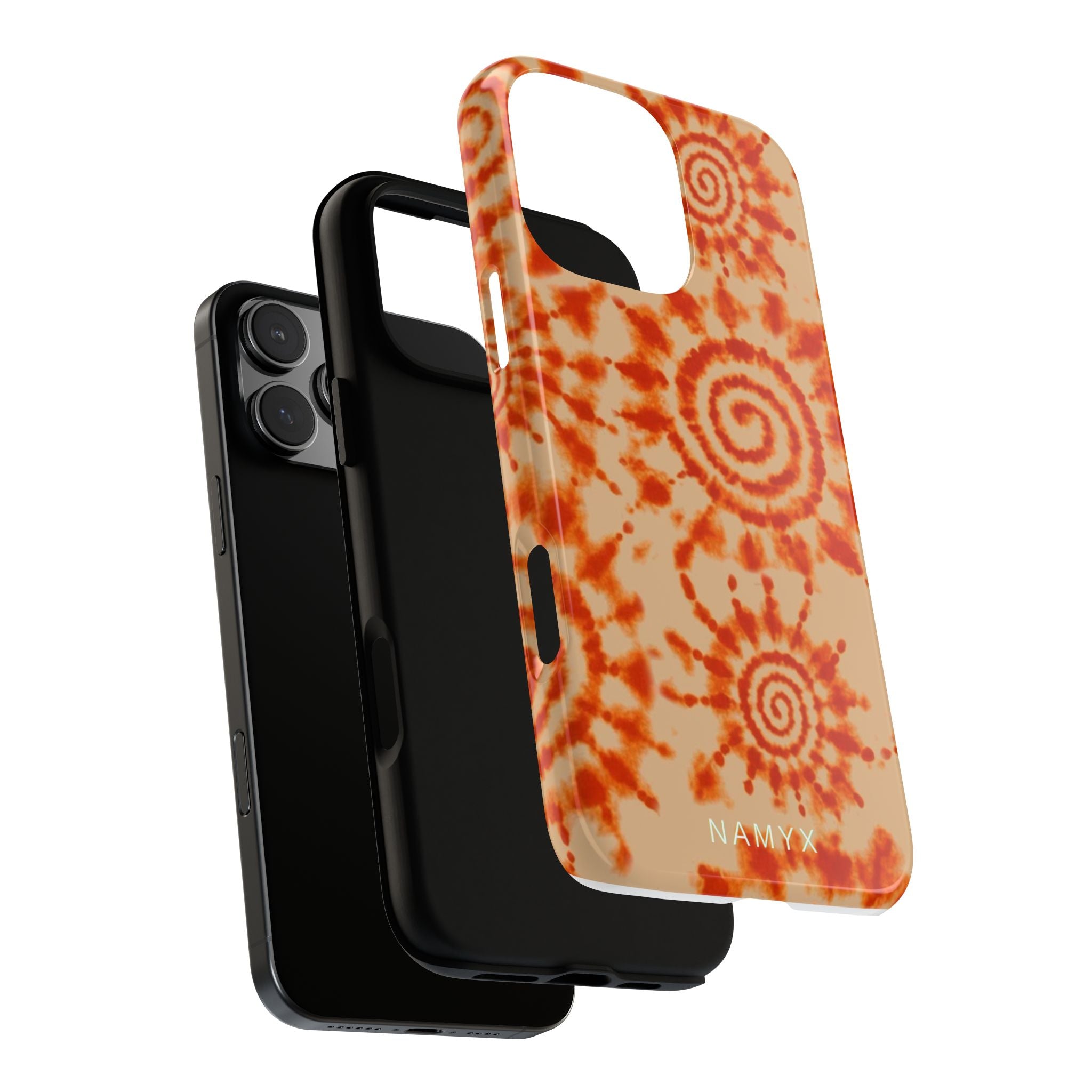 Tie-Dye Spiral Tough Phone Case — Orange Retro Protective Case