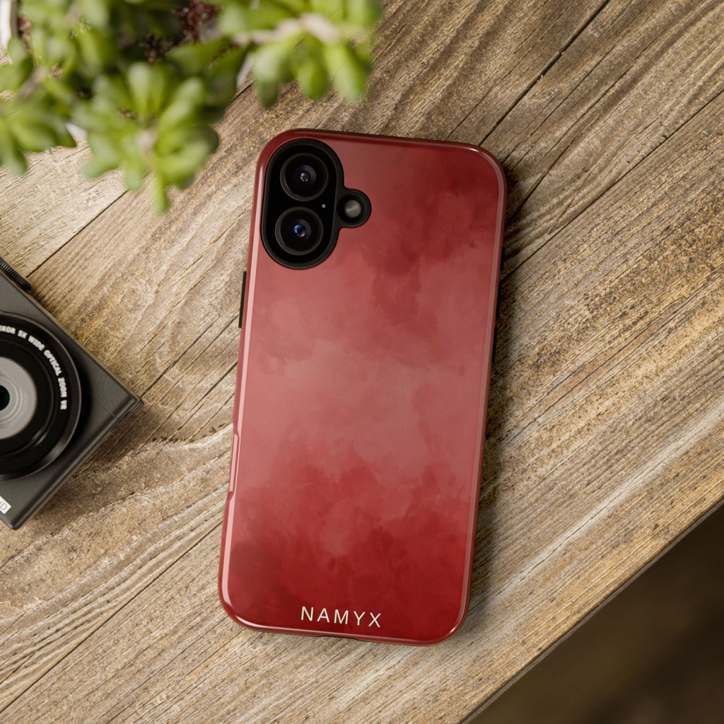Red Watercolor Tough Phone Case — Durable Protective iPhone Cover