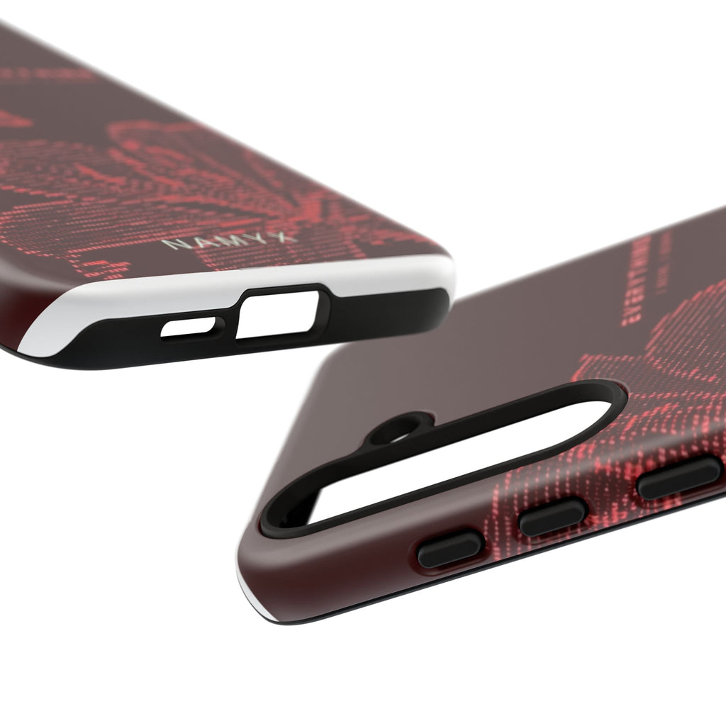 Floral Tough Phone Case — 'Everything' Burgundy Protective Cover