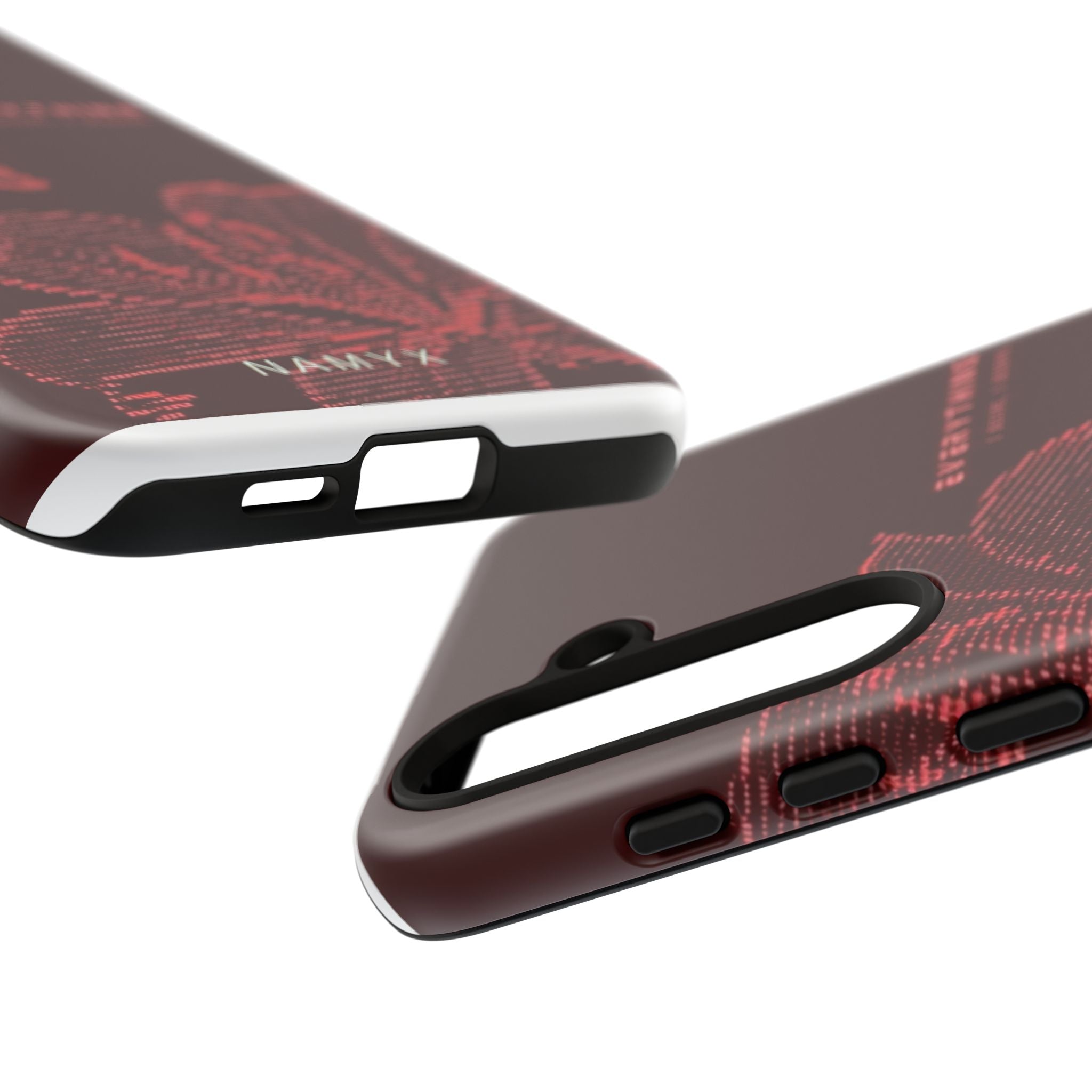 Floral Tough Phone Case — 'Everything' Burgundy Protective Cover