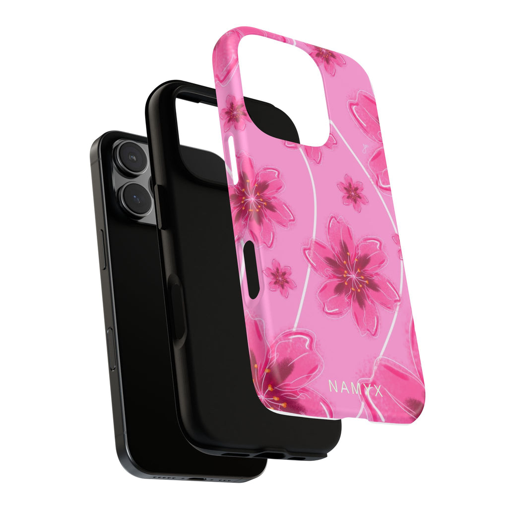 Pink Cherry Blossom Tough Phone Case — Floral Protective Cover