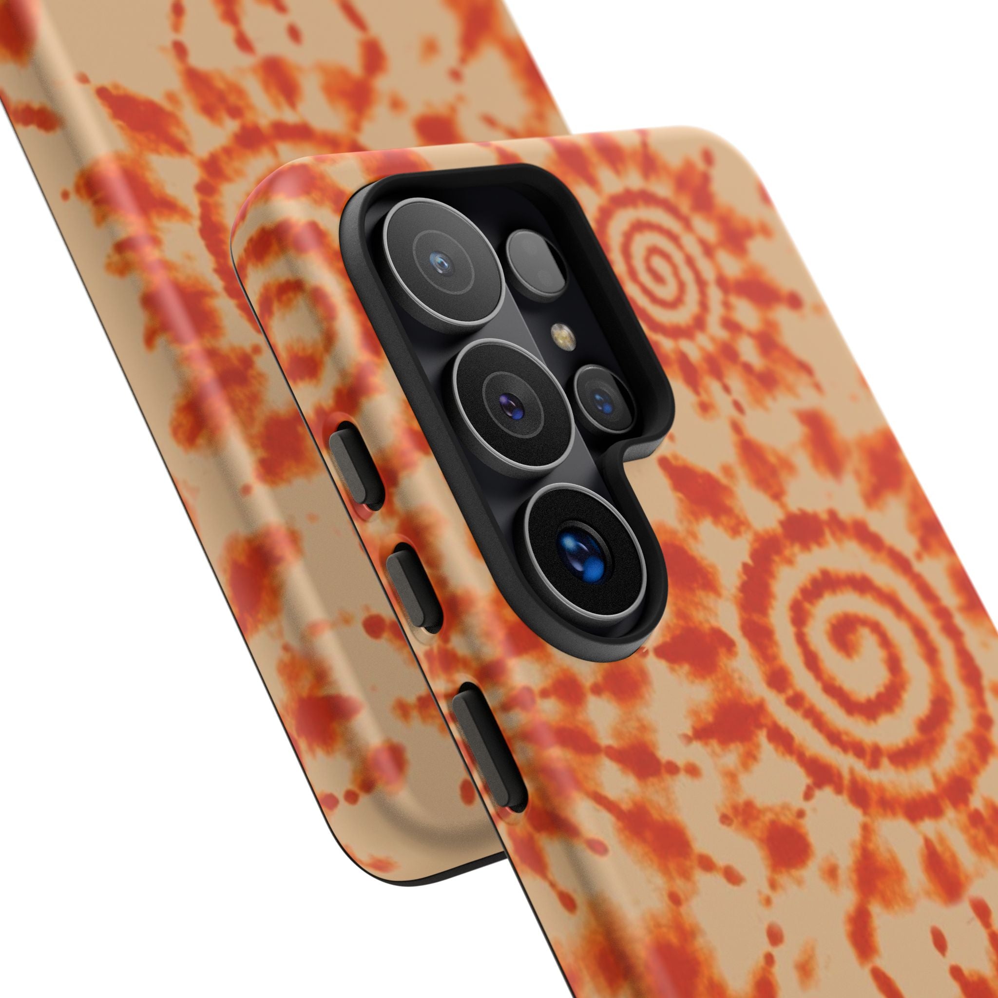 Tie-Dye Spiral Tough Phone Case — Orange Retro Protective Case