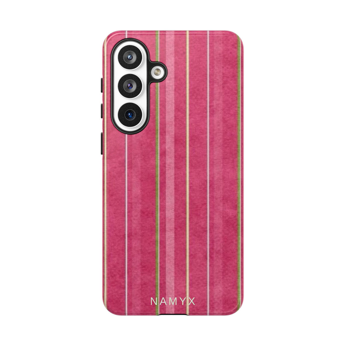 Pink Vertical Stripe Tough Phone Case — Durable Protective iPhone Cover with Subtle Vintage Stripes