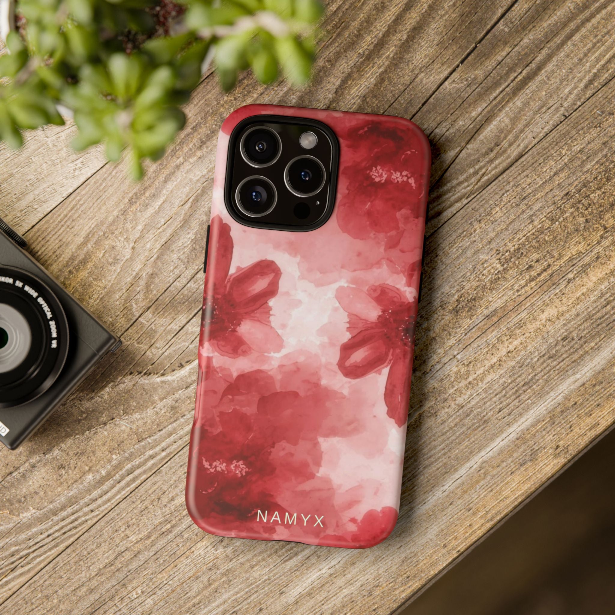 Floral Red Watercolor Tough Phone Case