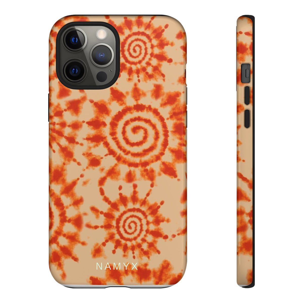 Tie-Dye Spiral Tough Phone Case — Orange Retro Protective Case