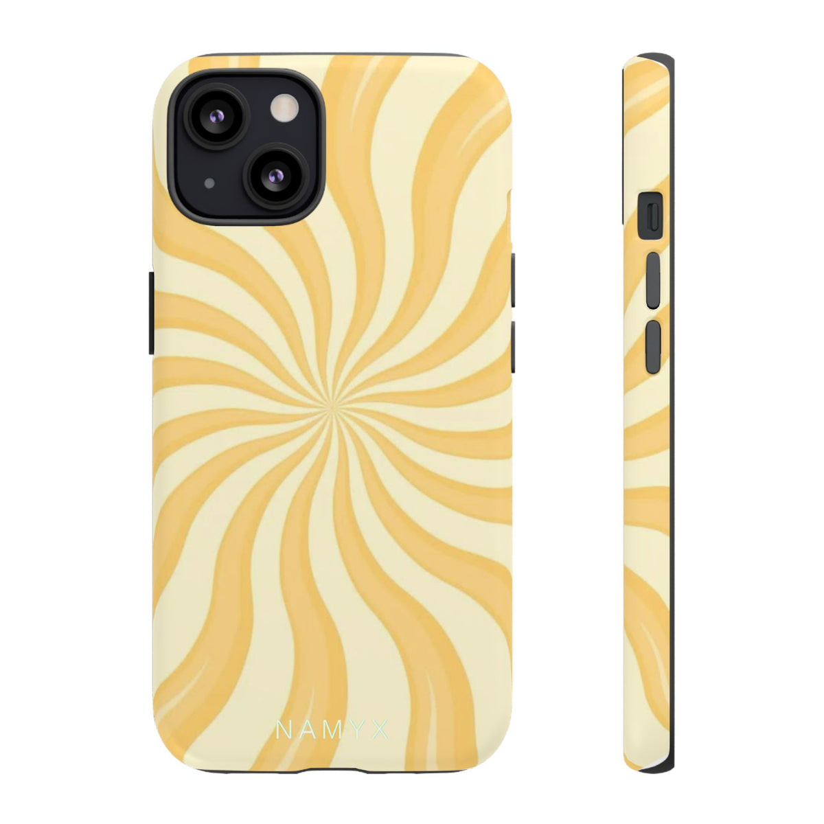 Phone Case — Retro Yellow Swirl Tough Protective Cover