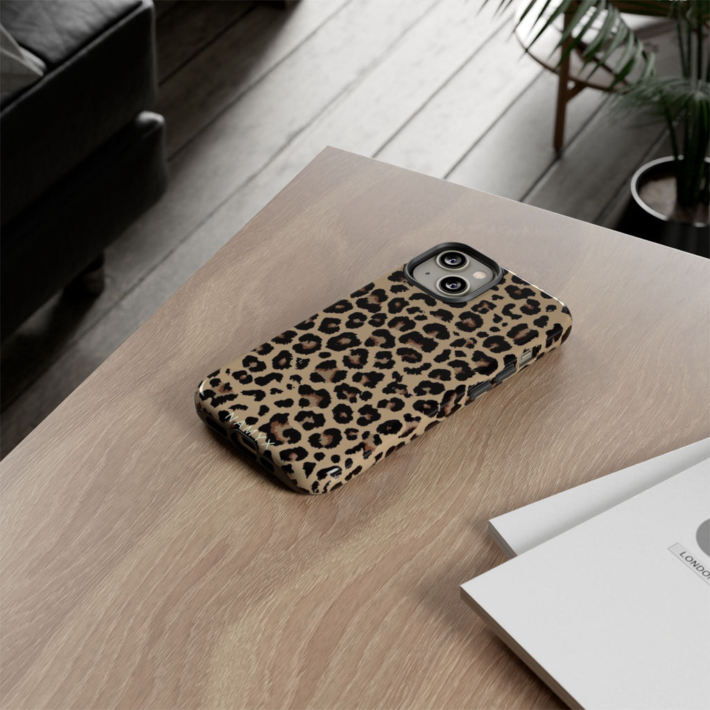 Leopard Print Tough Phone Case – Durable Protective Animal Print Phone Cover
