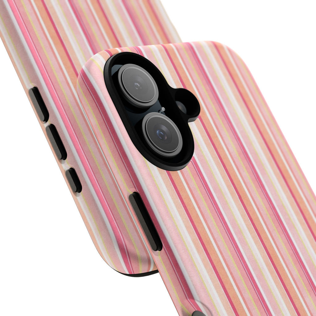 Pink Vintage Stripe Tough Phone Case