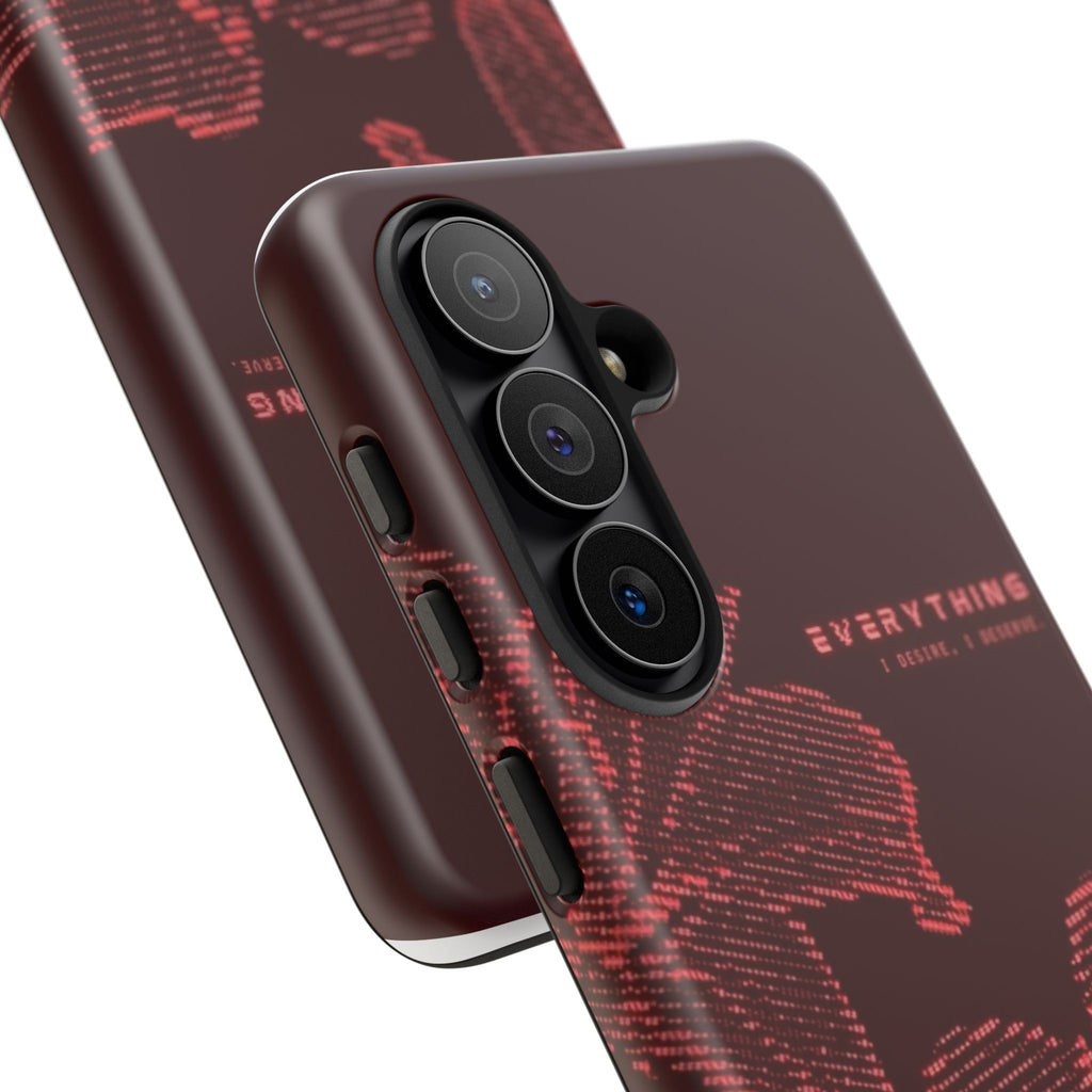 Floral Tough Phone Case — 'Everything' Burgundy Protective Cover