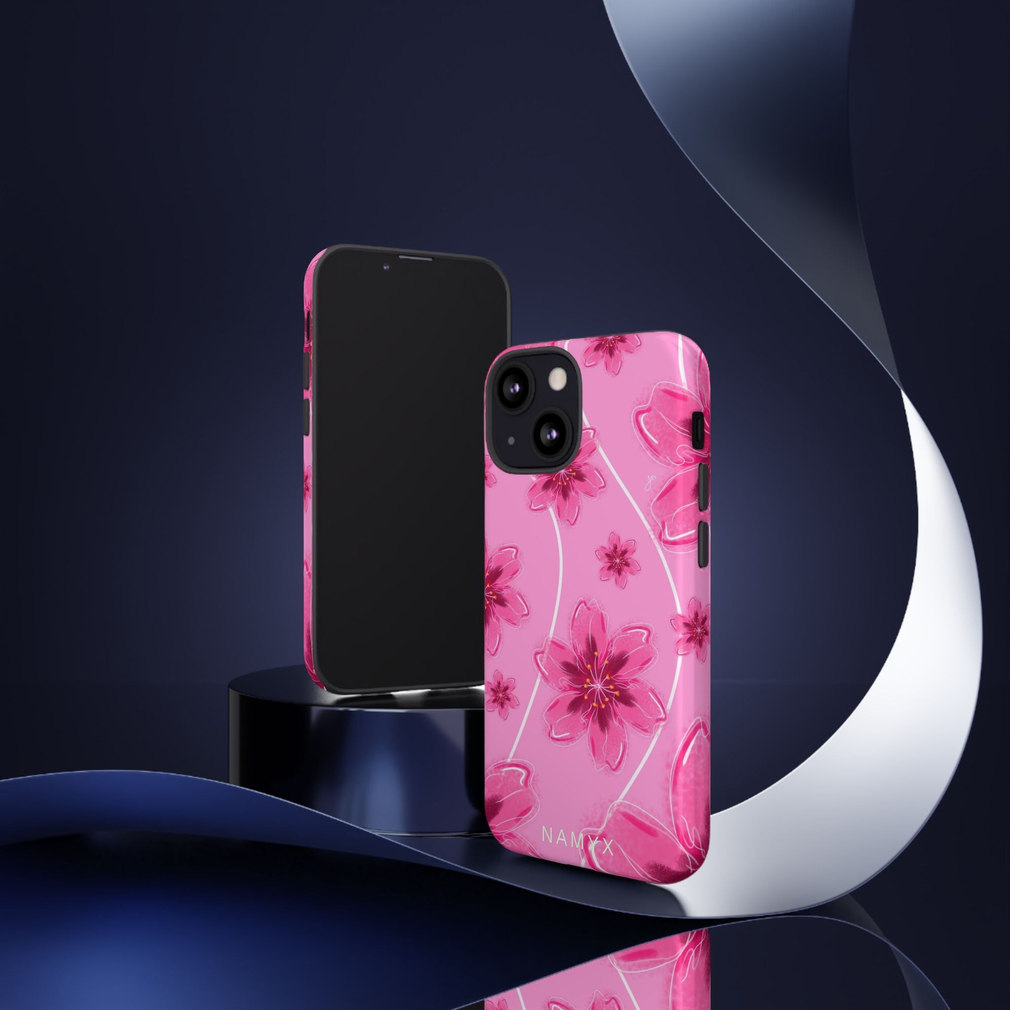 Pink Cherry Blossom Tough Phone Case — Floral Protective Cover
