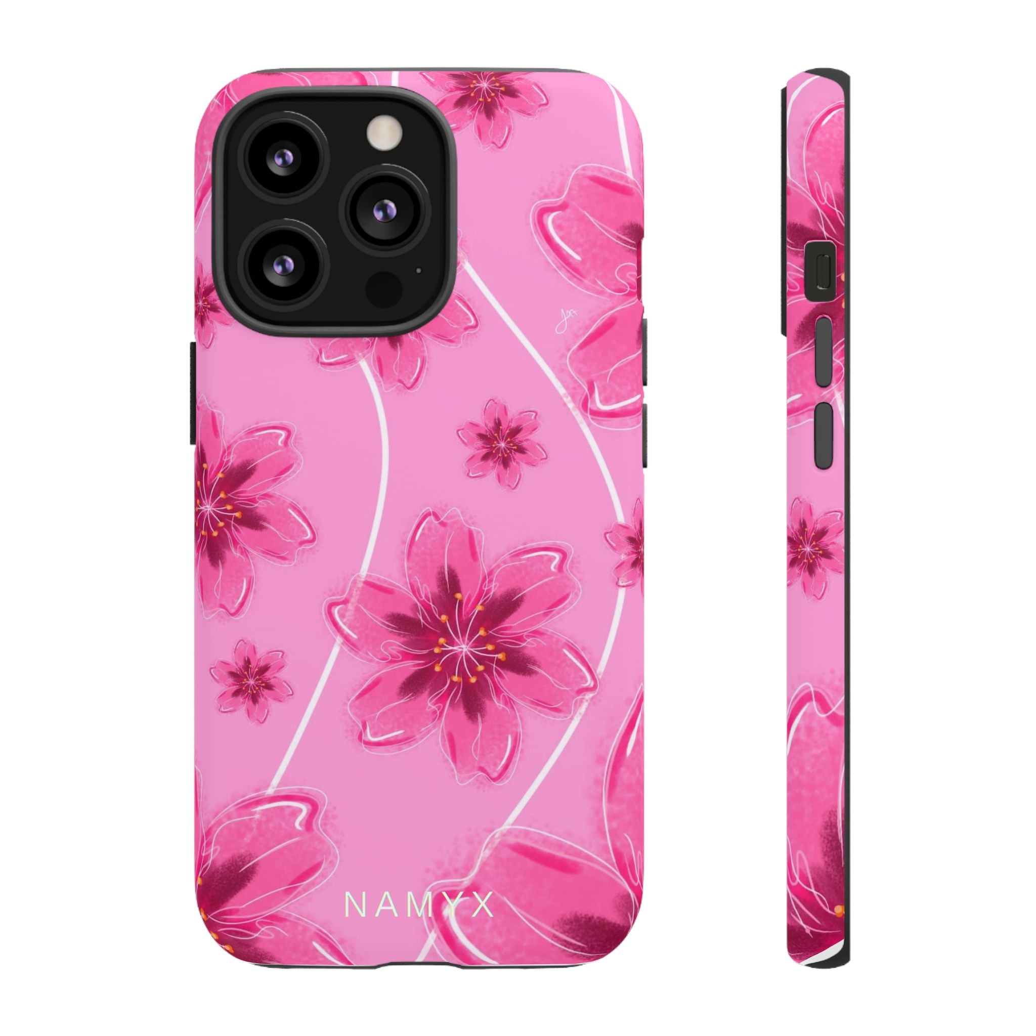 Pink Cherry Blossom Tough Phone Case — Floral Protective Cover