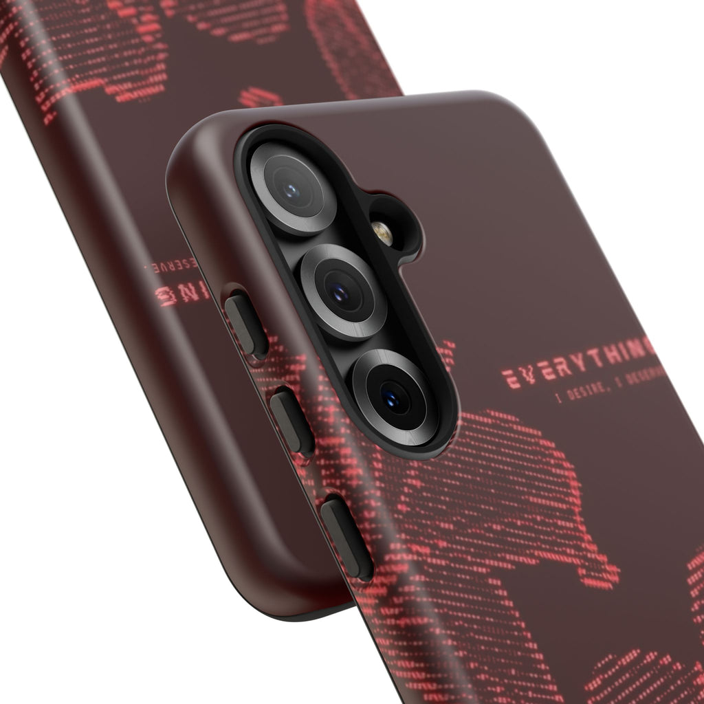 Floral Tough Phone Case — 'Everything' Burgundy Protective Cover