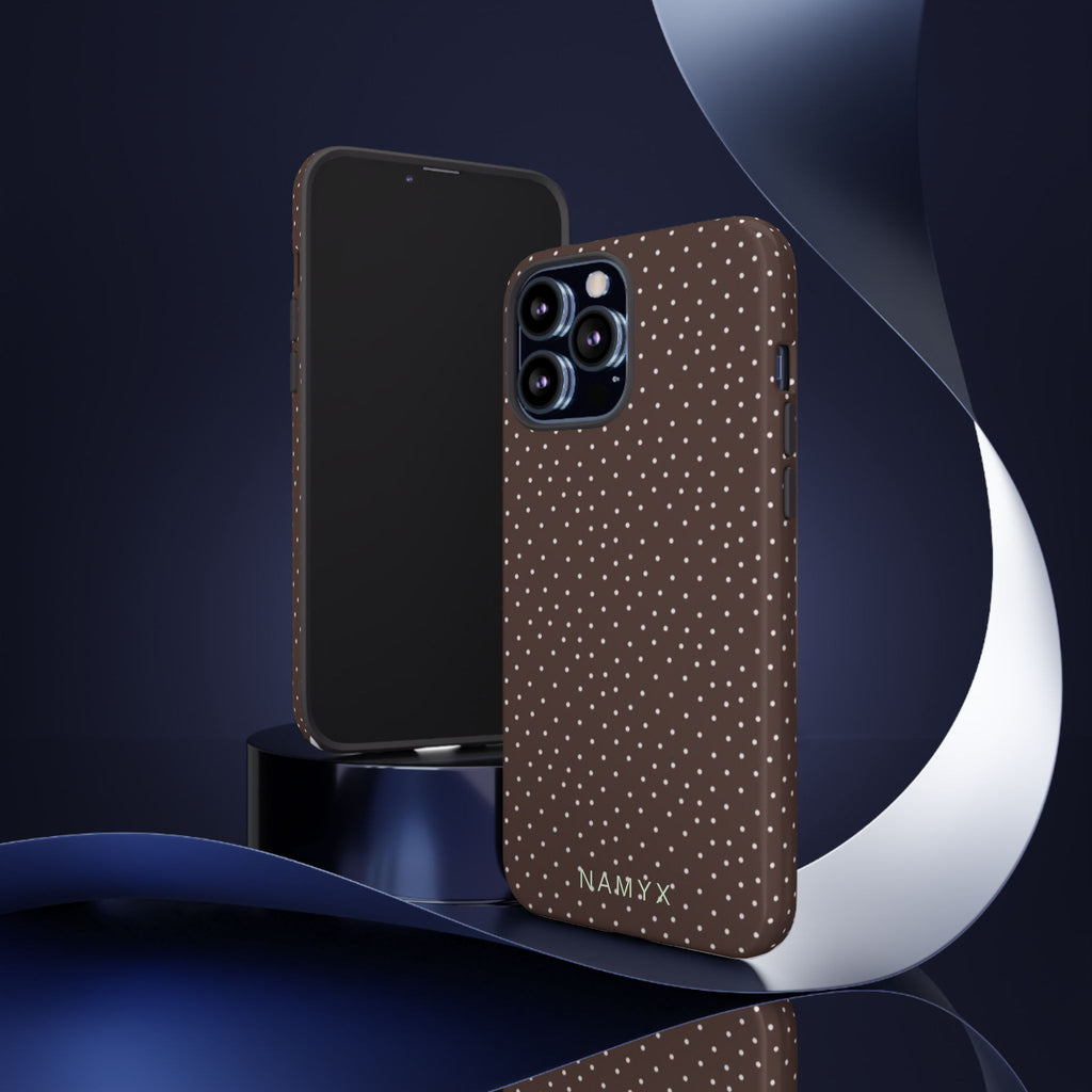 Brown Polka Dot Tough Phone Case - Slim Protective iPhone Cover