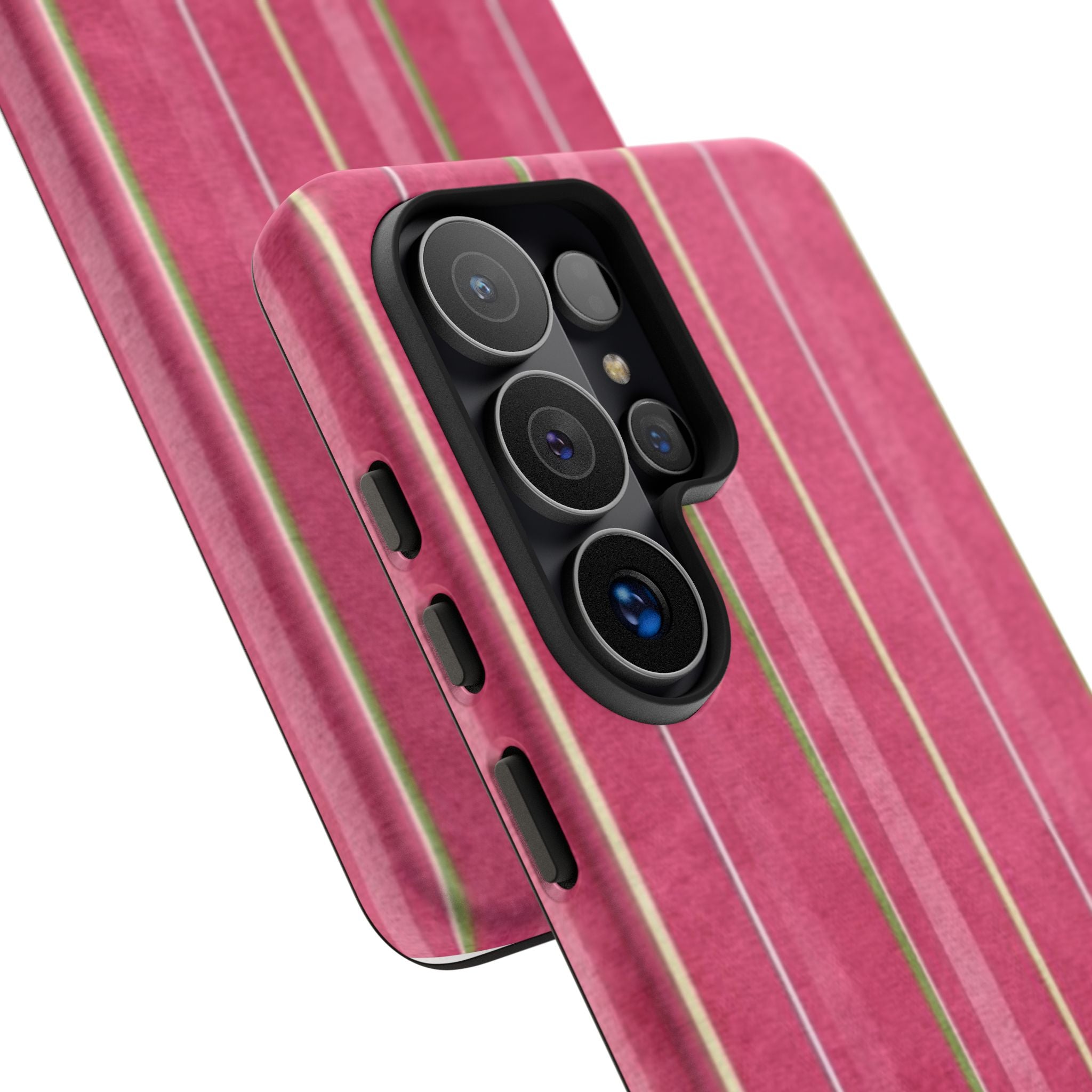 Pink Vertical Stripe Tough Phone Case — Durable Protective iPhone Cover with Subtle Vintage Stripes