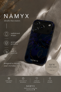 Protective Phone Case — Midnight Floral Camouflage with Gold Dot Accents