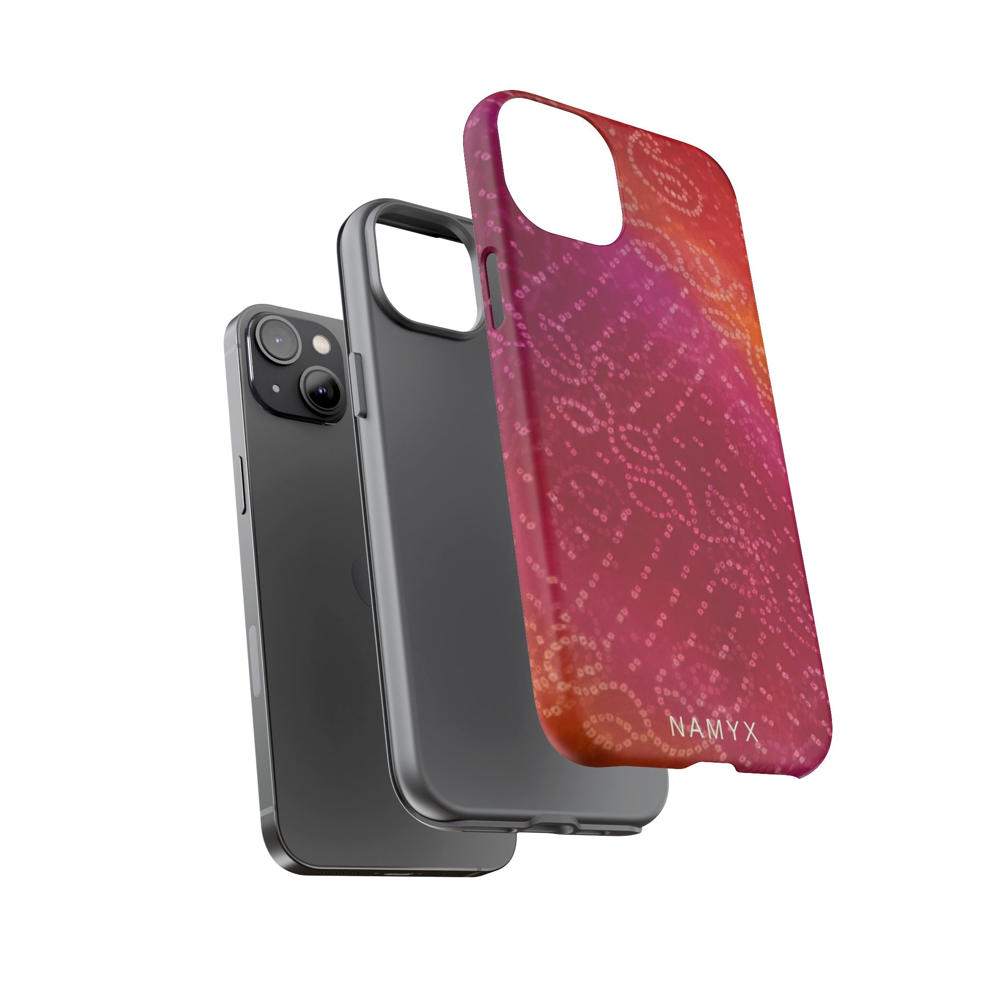 Floral Bandana Tough Case — Protective Phone Case with Pink Orange Paisley Design