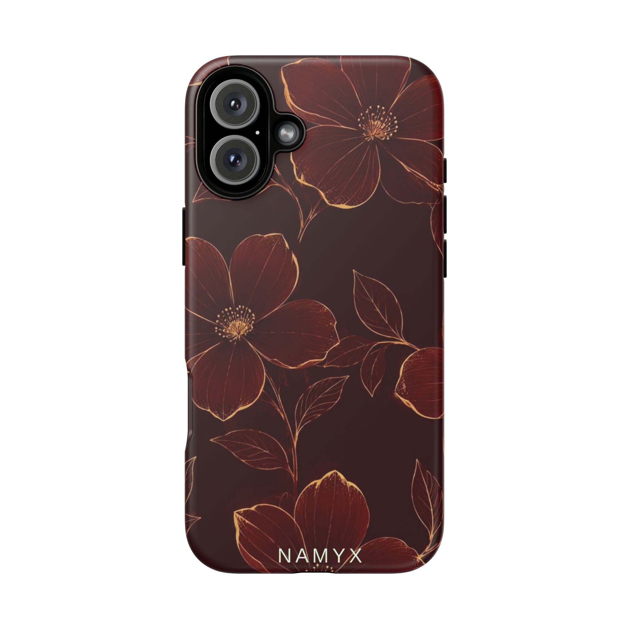 Floral Tough Case — Dark Red Botanical Phone Case