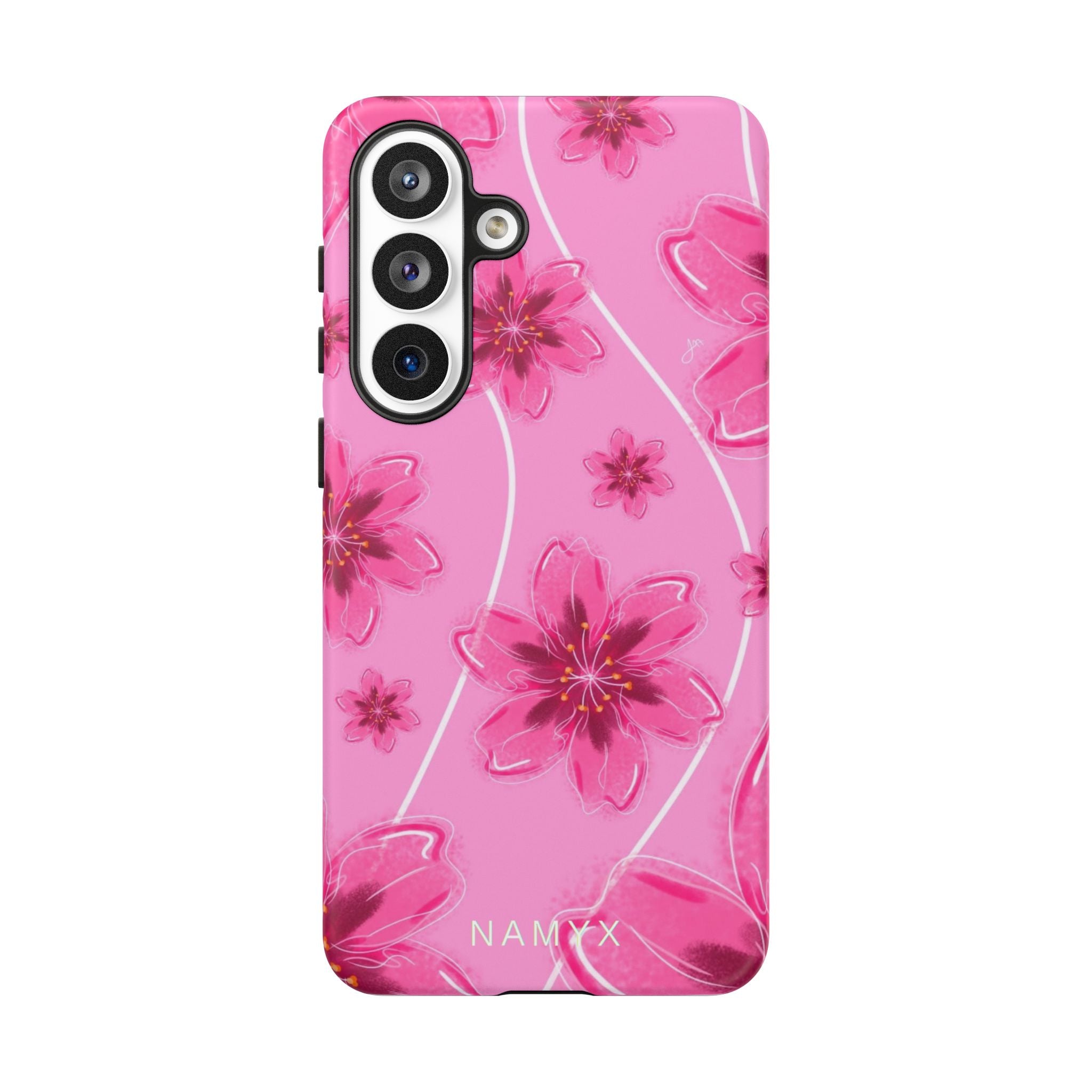 Pink Cherry Blossom Tough Phone Case — Floral Protective Cover