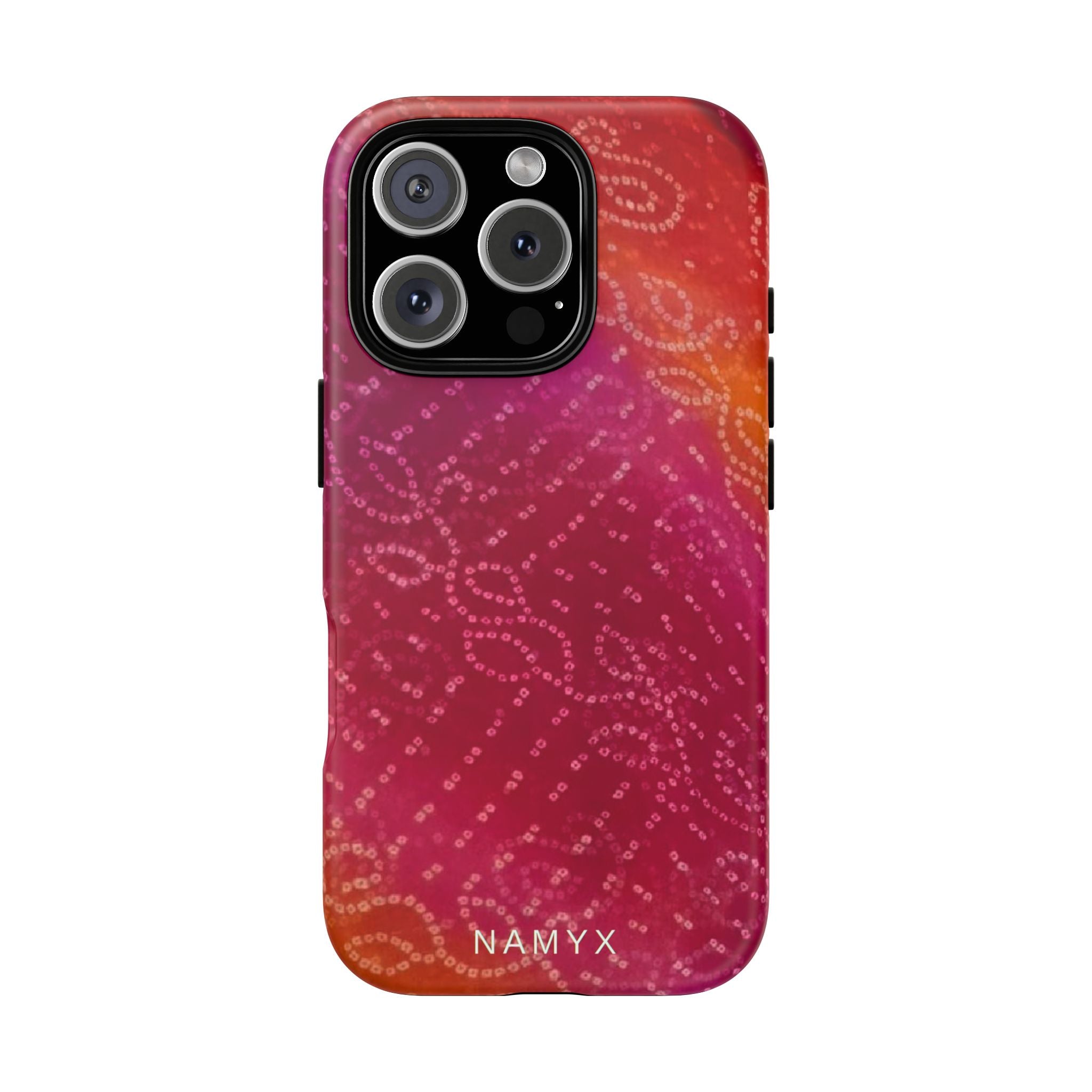 Floral Bandana Tough Case — Protective Phone Case with Pink Orange Paisley Design