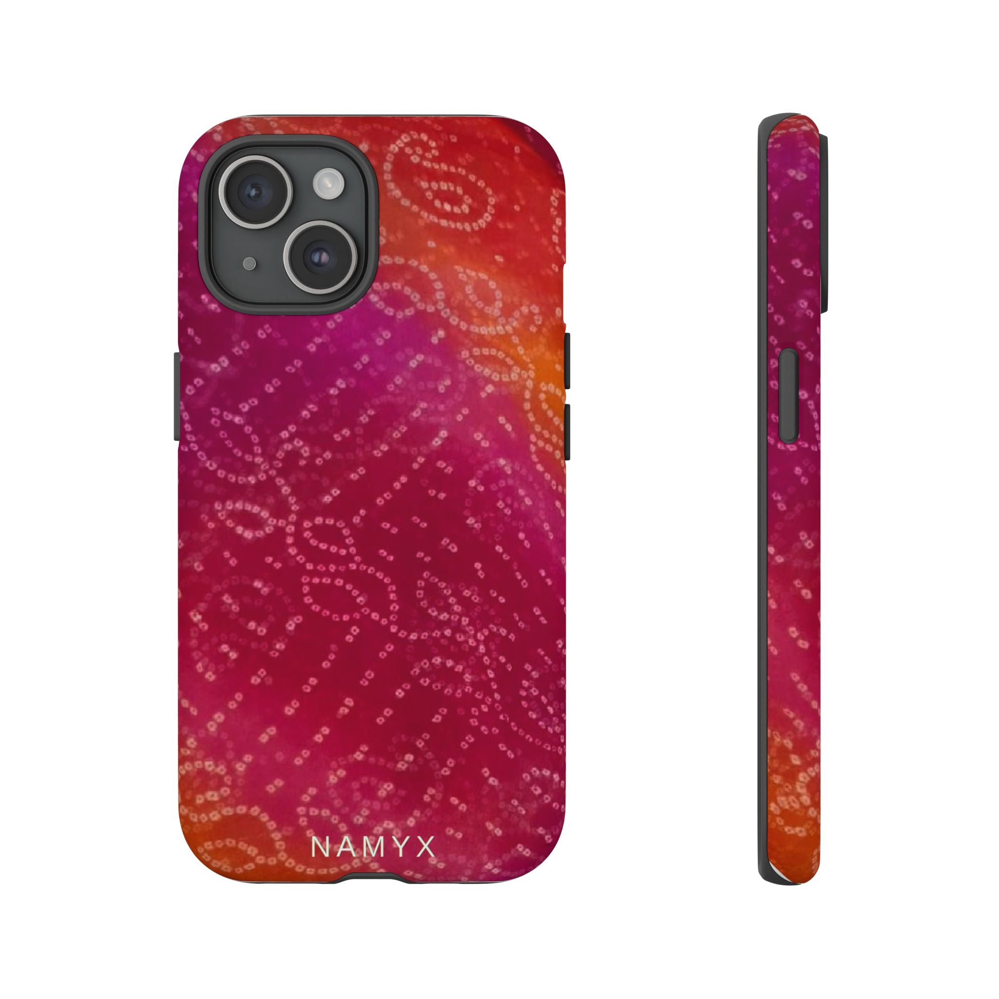 Floral Bandana Tough Case — Protective Phone Case with Pink Orange Paisley Design