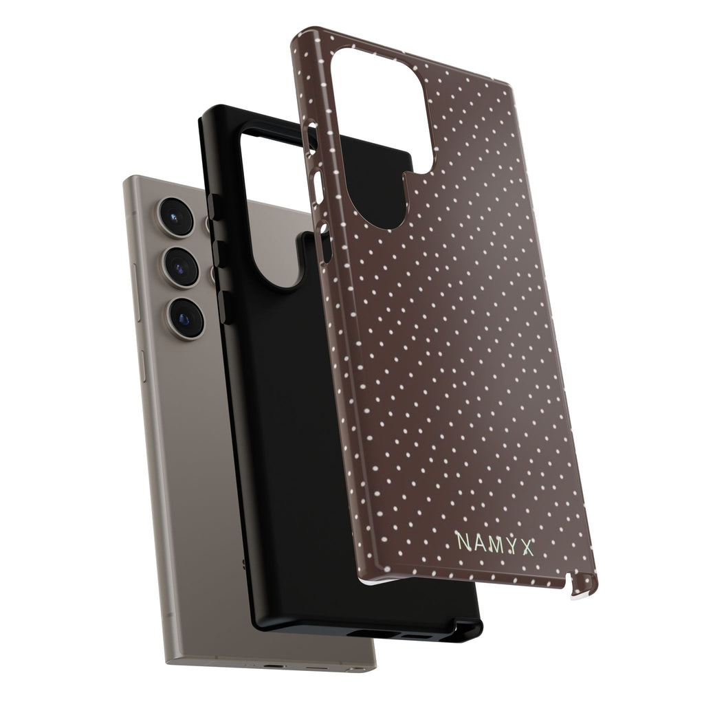 Brown Polka Dot Tough Phone Case - Slim Protective iPhone Cover