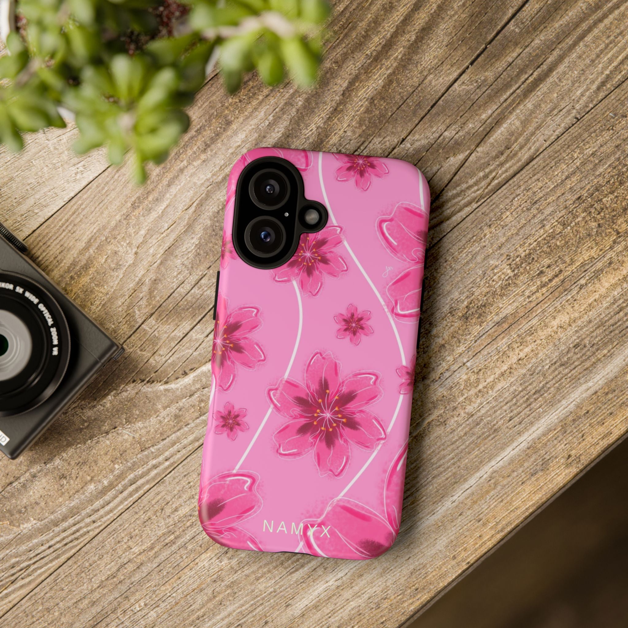 Pink Cherry Blossom Tough Phone Case — Floral Protective Cover