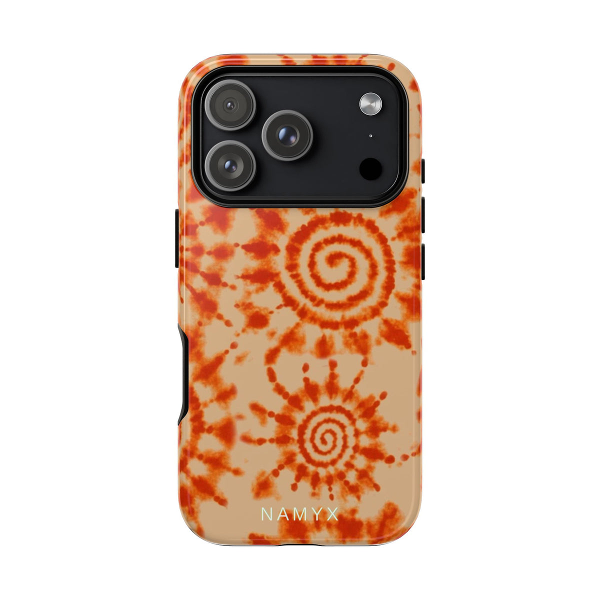 Tie-Dye Spiral Tough Phone Case — Orange Retro Protective Case