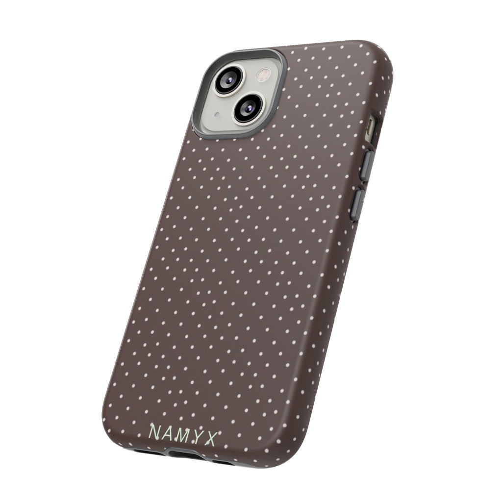 Brown Polka Dot Tough Phone Case - Slim Protective iPhone Cover