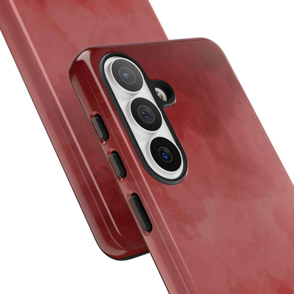 Red Watercolor Tough Phone Case — Durable Protective iPhone Cover