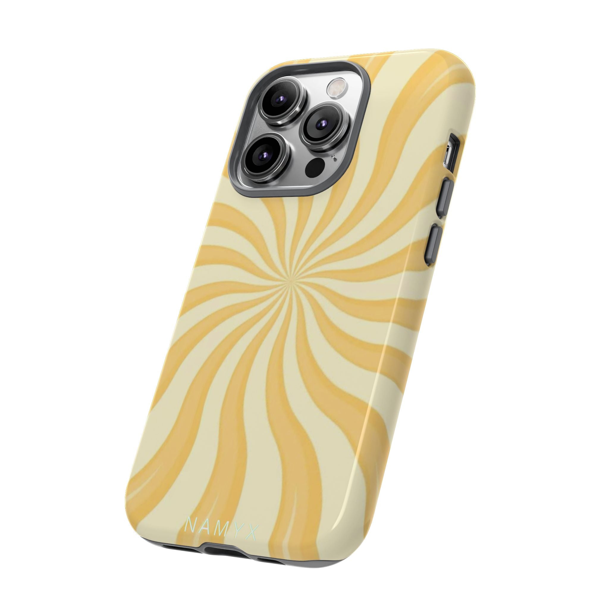 Phone Case — Retro Yellow Swirl Tough Protective Cover