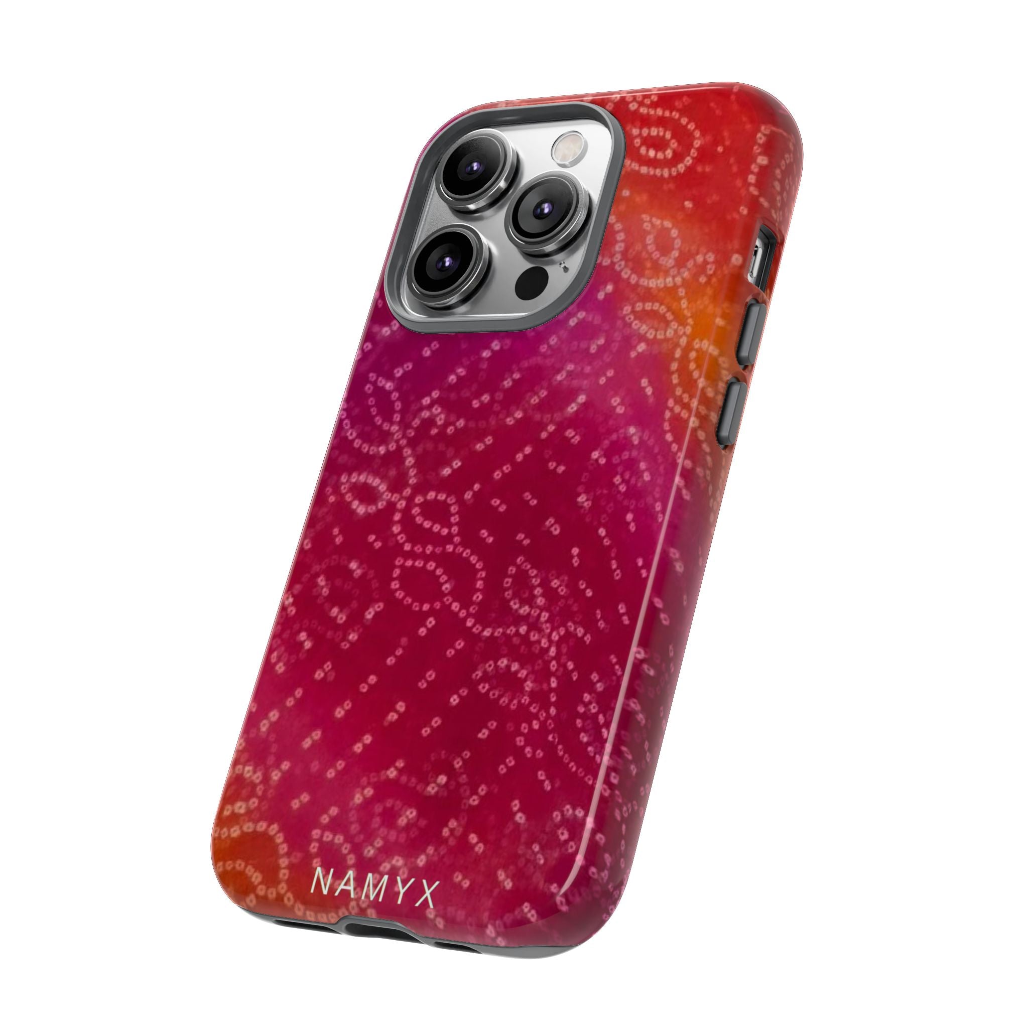 Floral Bandana Tough Case — Protective Phone Case with Pink Orange Paisley Design