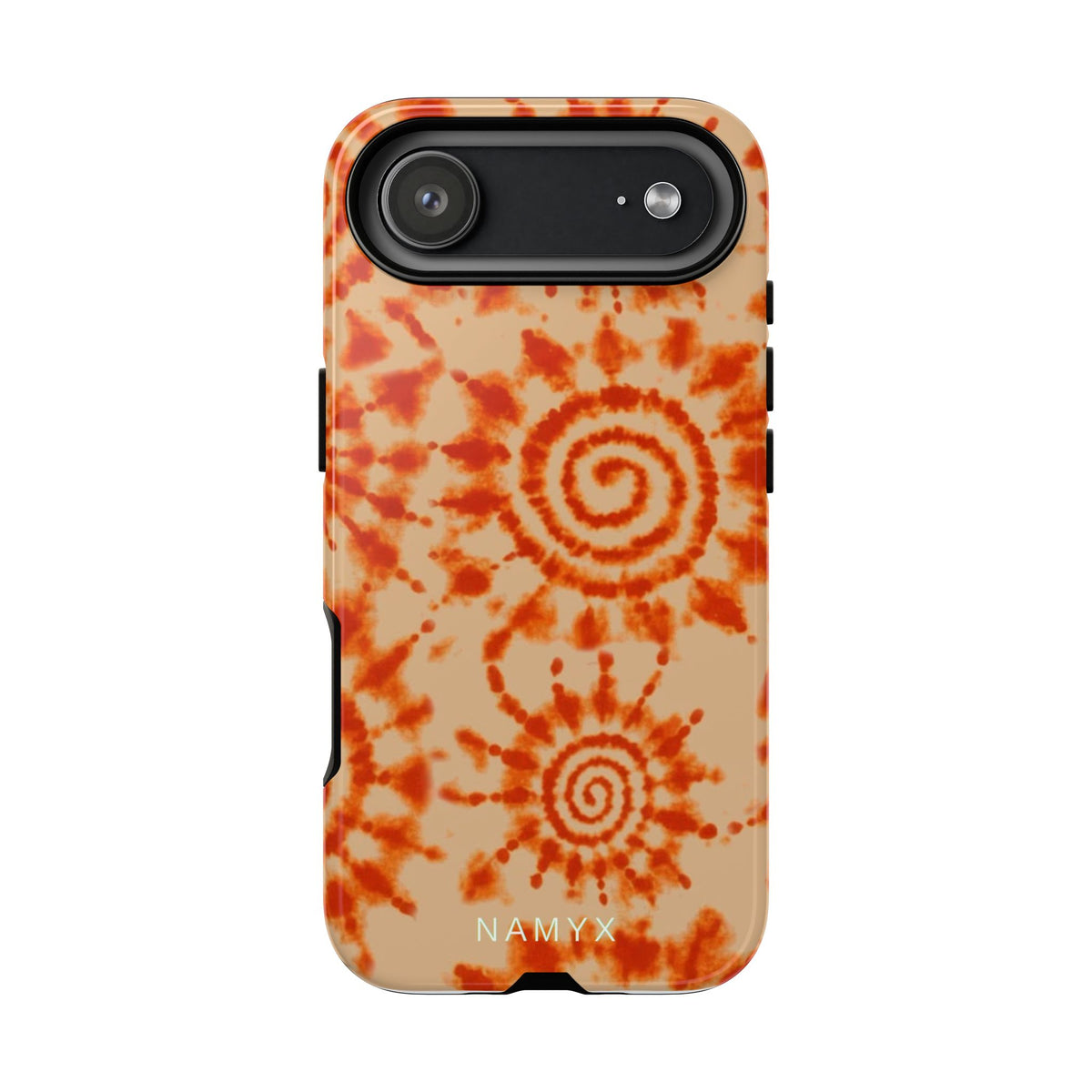 Tie-Dye Spiral Tough Phone Case — Orange Retro Protective Case
