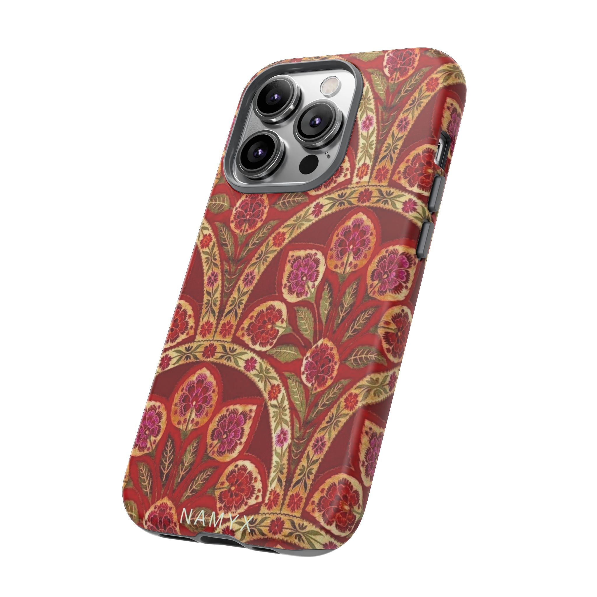 Floral Paisley Tough Phone Case — Red Gold Vintage Pattern