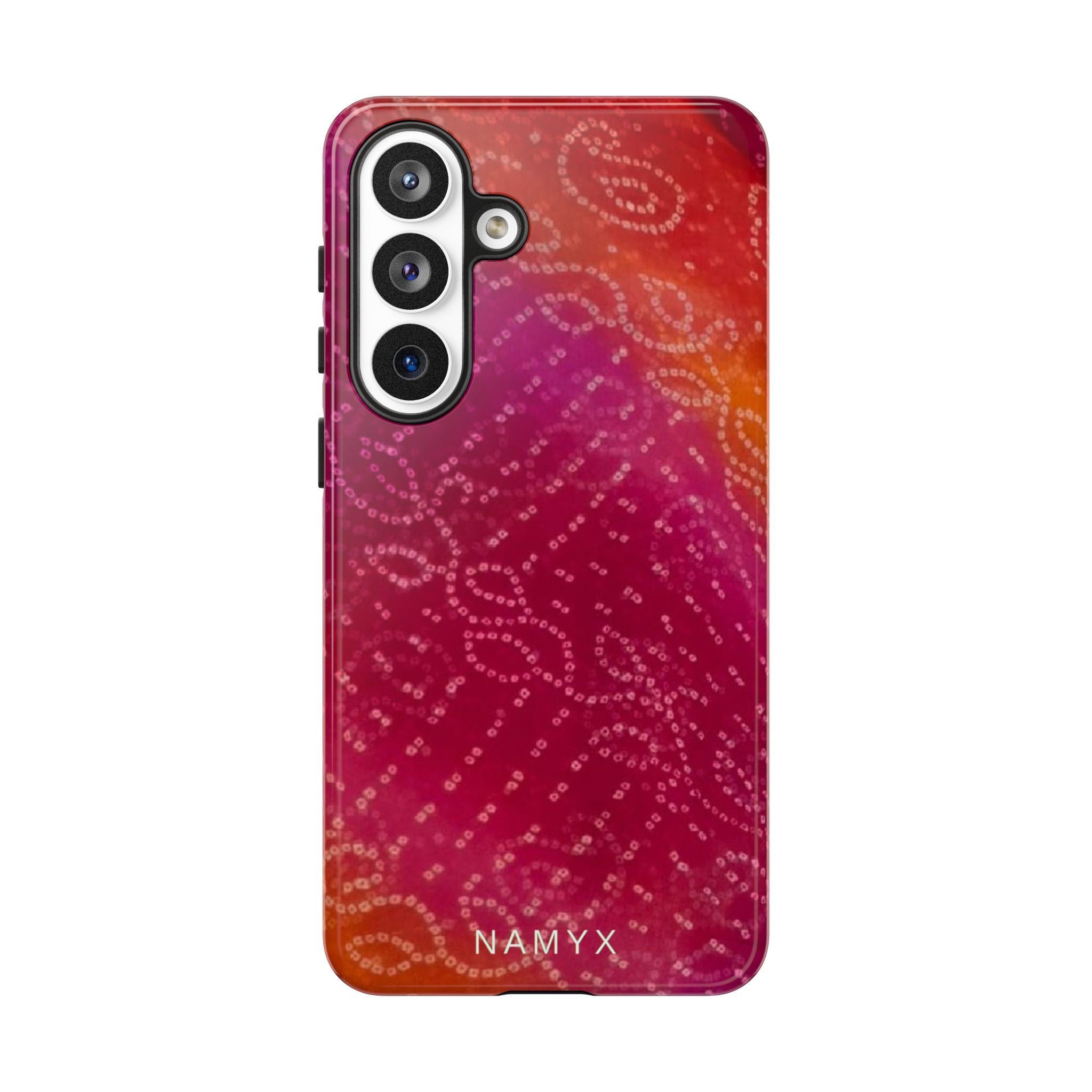 Floral Bandana Tough Case — Protective Phone Case with Pink Orange Paisley Design